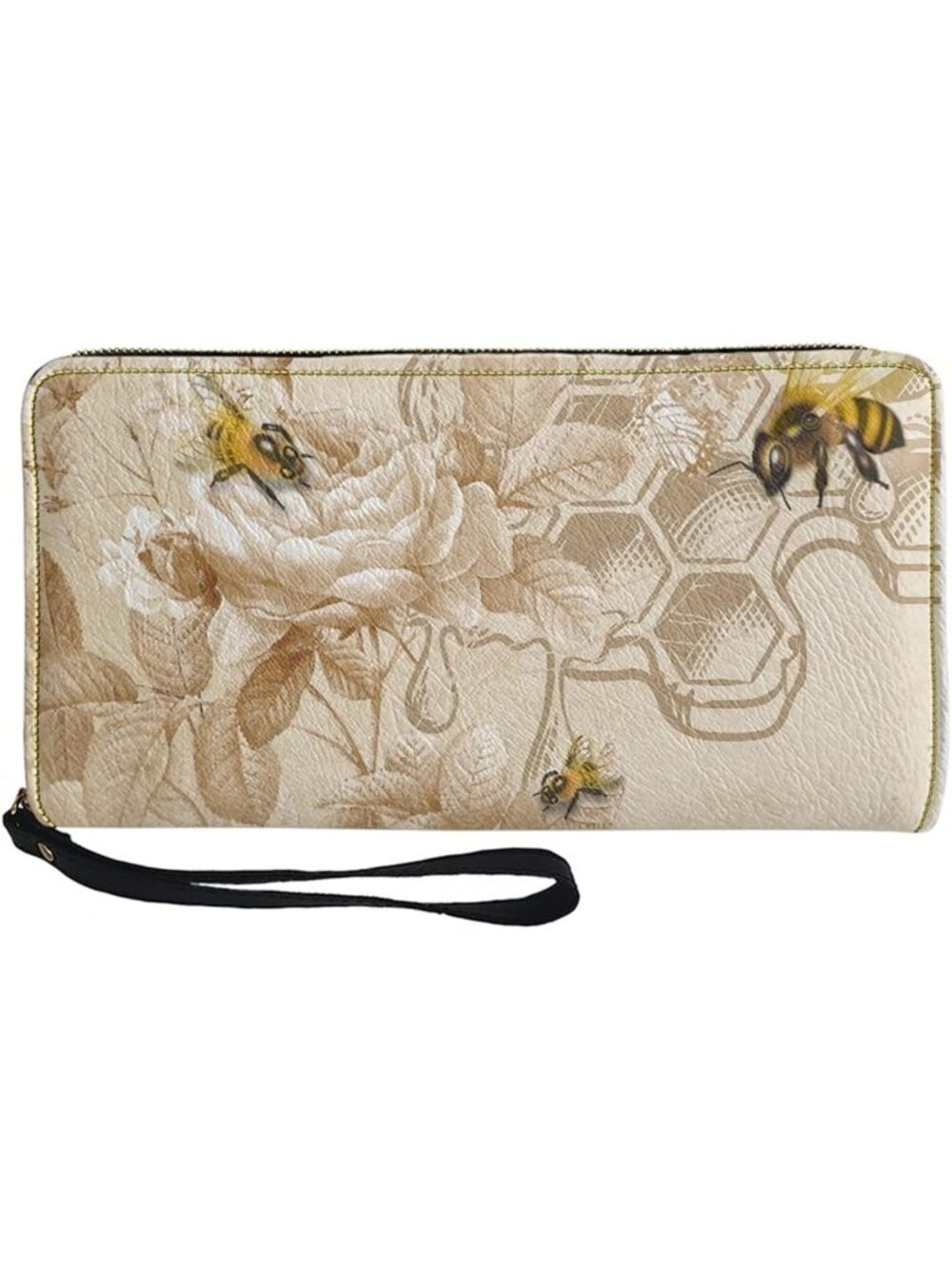 Retro Floral PU Leather Zip Wallet | RFID Blocking Coin Clutch & Wristlet for